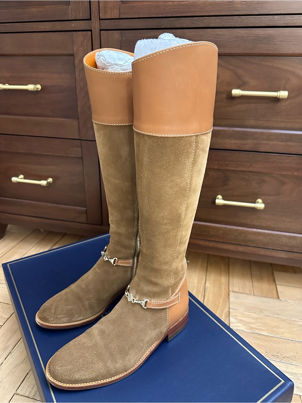 Fairfax & Favor Octavia Tan Suede Boots - Size 38 Narrow Fit - Picture 3 of 10